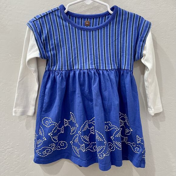 Tea Collection Ravens Layered Sleeve Baby Dress - Picture 1 of 9
